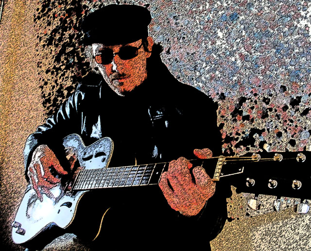 Slickstercast on guitar