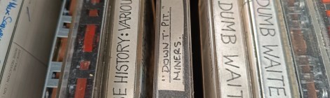 Home cassette tapes boxes in a case